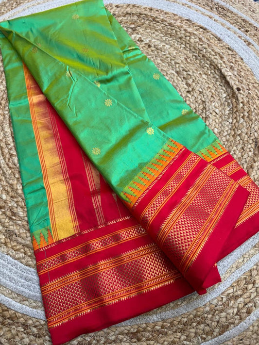 *All New Colours* 

*Exclusive silk ilkal saree*
*Pure silk korvai temple border* with *body butta* design superior quality ilkal saree & contrast blouse 
6.10mtrs length 
Full body pure silk 