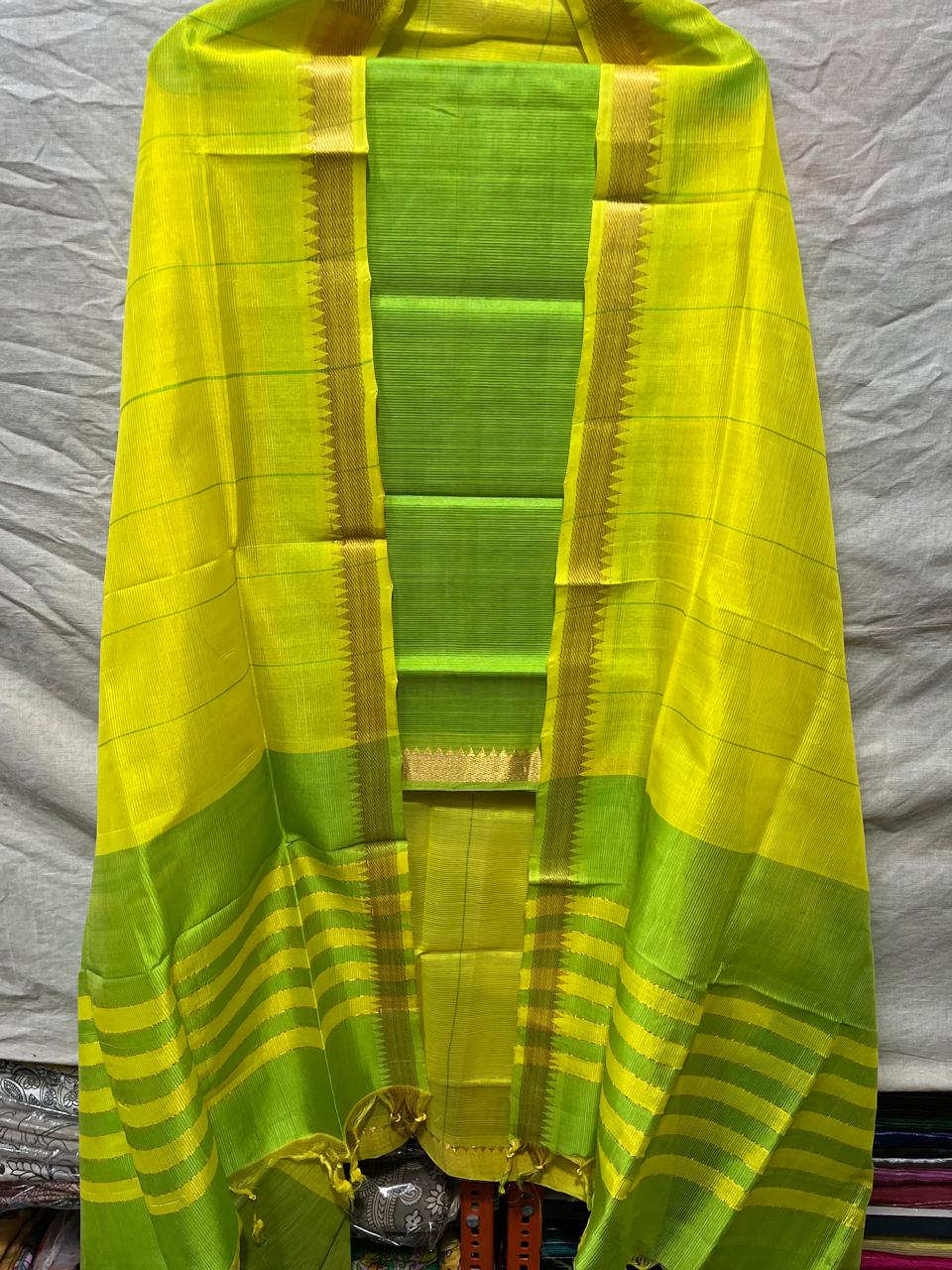 Samaravati-mangalagiri-pattu-dress-material | Mangalagiri-Pattu-Dress-Material