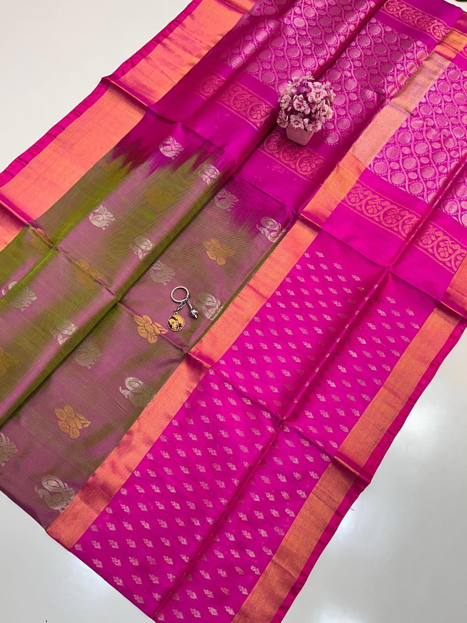 👉 *UPPADA PATTU ANCHU LATHA AND BUTTA SAREES*

👉 *SAREE COMES WITH CONTRAST RICH PALLU AND BLOUSE*

👉 *LIGHT WEIGHT & VERY GOOD QUALITY*