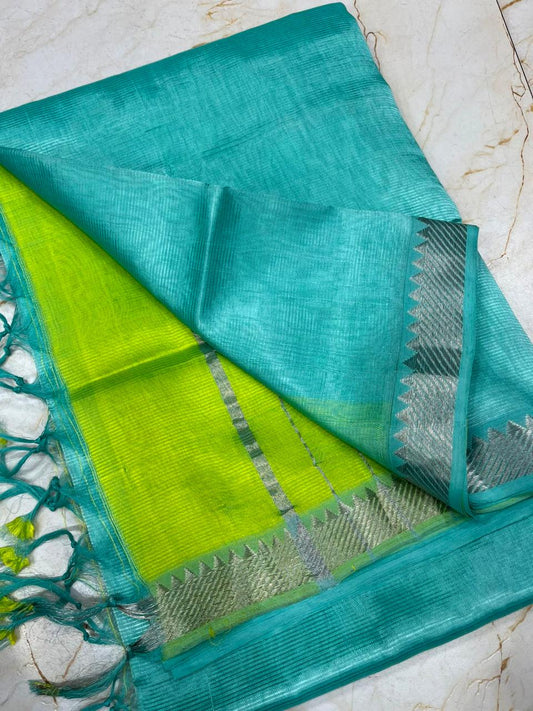 MANGALAGIRI pattu sarees
 with nizam border sarees.

Contrast blouse and pallu.