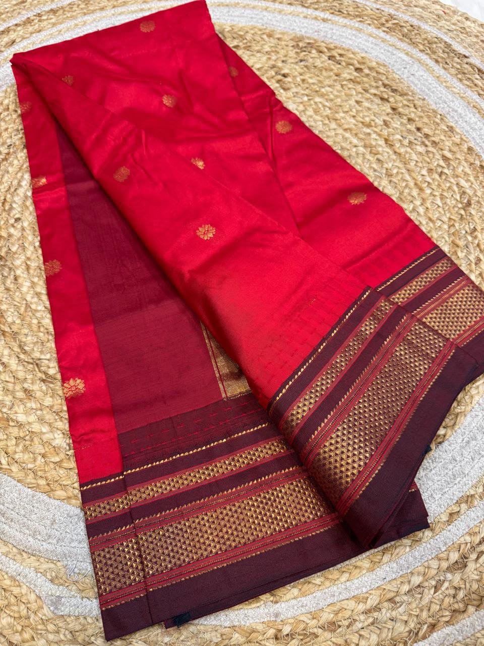 *All New Colours* 

*Exclusive silk ilkal saree*
*Pure silk korvai temple border* with *body butta* design superior quality ilkal saree & contrast blouse 
6.10mtrs length 
Full body pure silk 
Border, pallu & blouse semi silk

