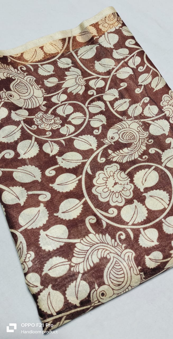 Manzithra | Mangalagiri Screen Printed Saree