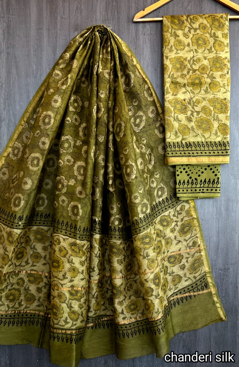 Shahane | hand block printed chanderi sarees