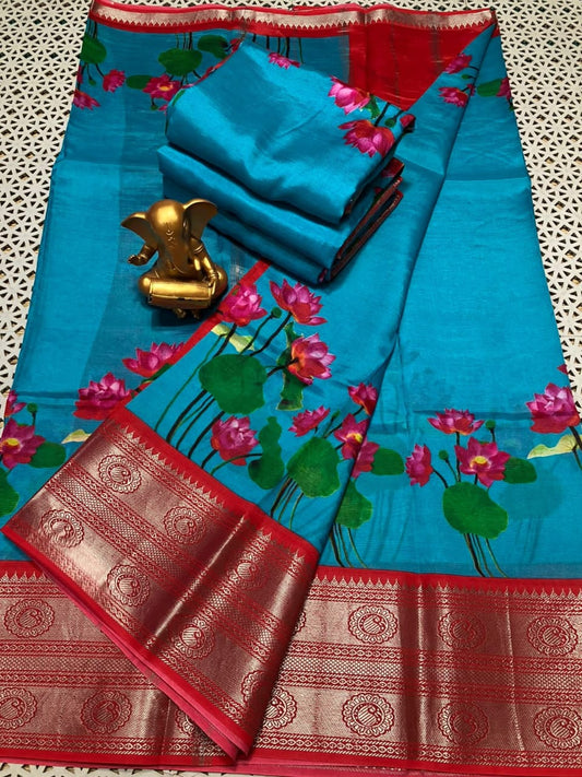 Mahika | Digitally printed cotton silk saree