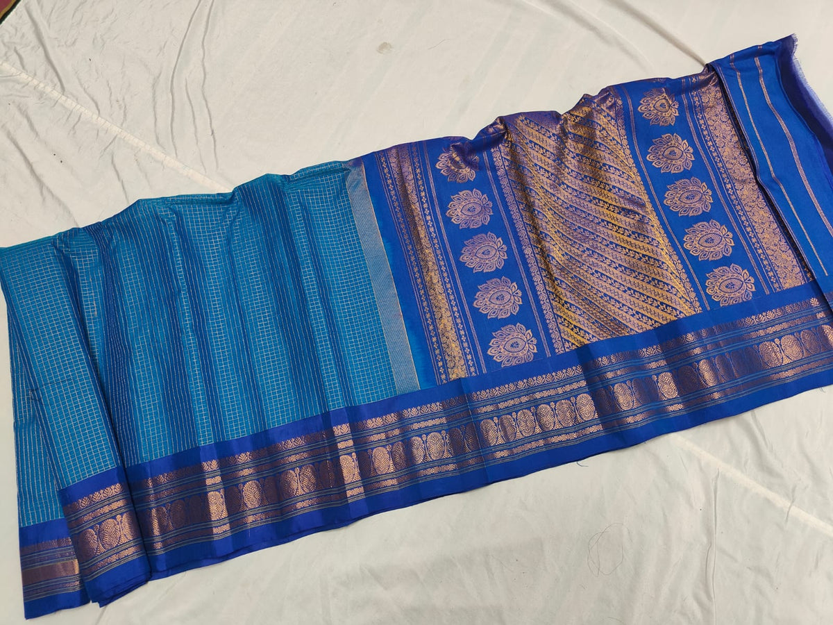 GADWAL HANDLOOM SICO CHECK SAREE