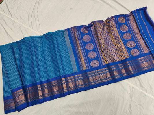 GADWAL HANDLOOM SICO CHECK SAREE