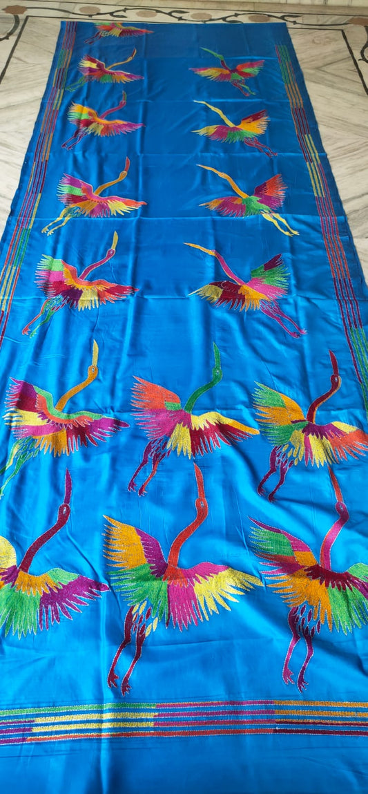 Handmade kantha on blended silk