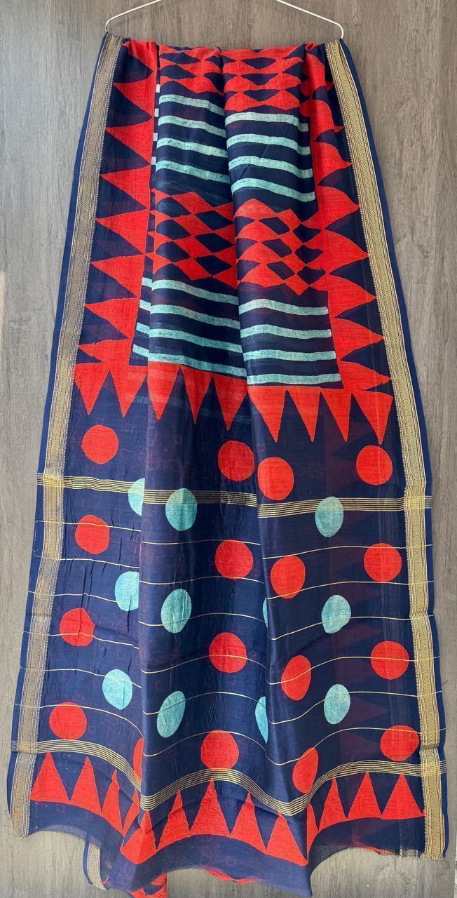 Bijal | Block printed with Maheshwari border