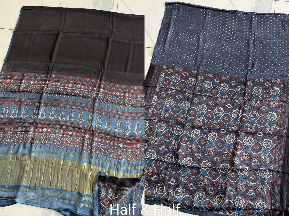New Arrival Premium Modal Silk 2pc Suit
Top – Modal Silk (2.50 mtr)
Dupatta – Modal Silk (2.50 mtr)
Vanaspati Ajrakh
Kutch Ajrakh Elegant look | Premium Quality | Festive & Party Wear
