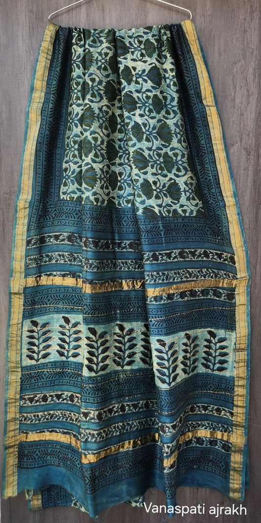 Saha | Block printed Maheshwari Silk Saree