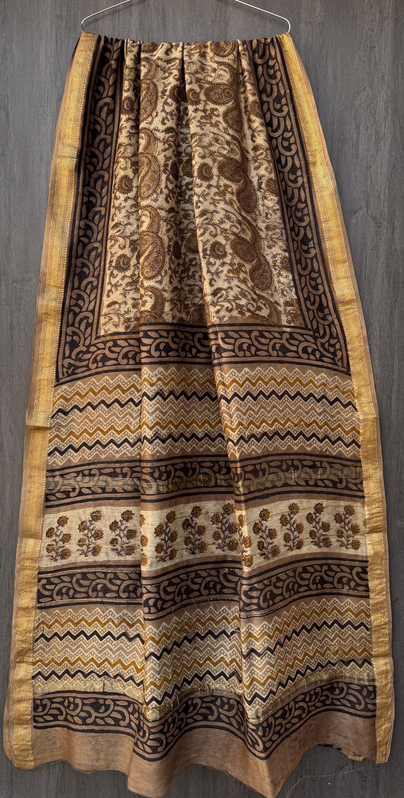 Begum | Block printed Maheshwari Silk Saree