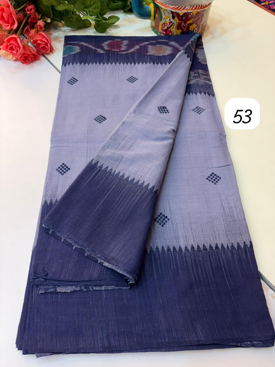 Handwoven pure Dhonekhali cotton ( 100 count cotton Dhonekhali saree)
Without BP(5.5 mtr)