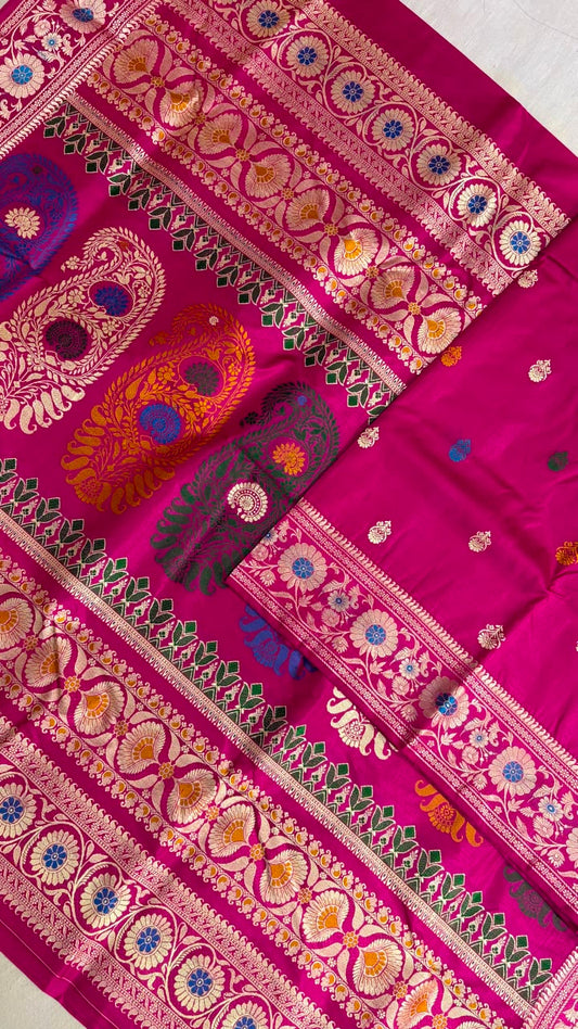 Baluchari sarees. 
Material silk with bp. 
With silkmark. 