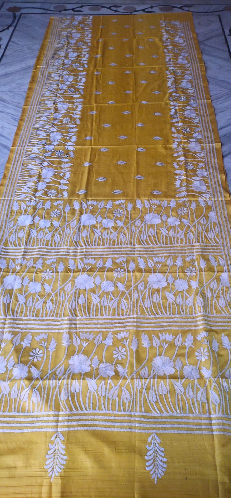 Handmade kantha on blended silk