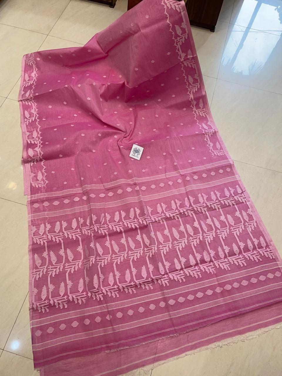 Janani | handwoven Cotton Needlework jamdani saree