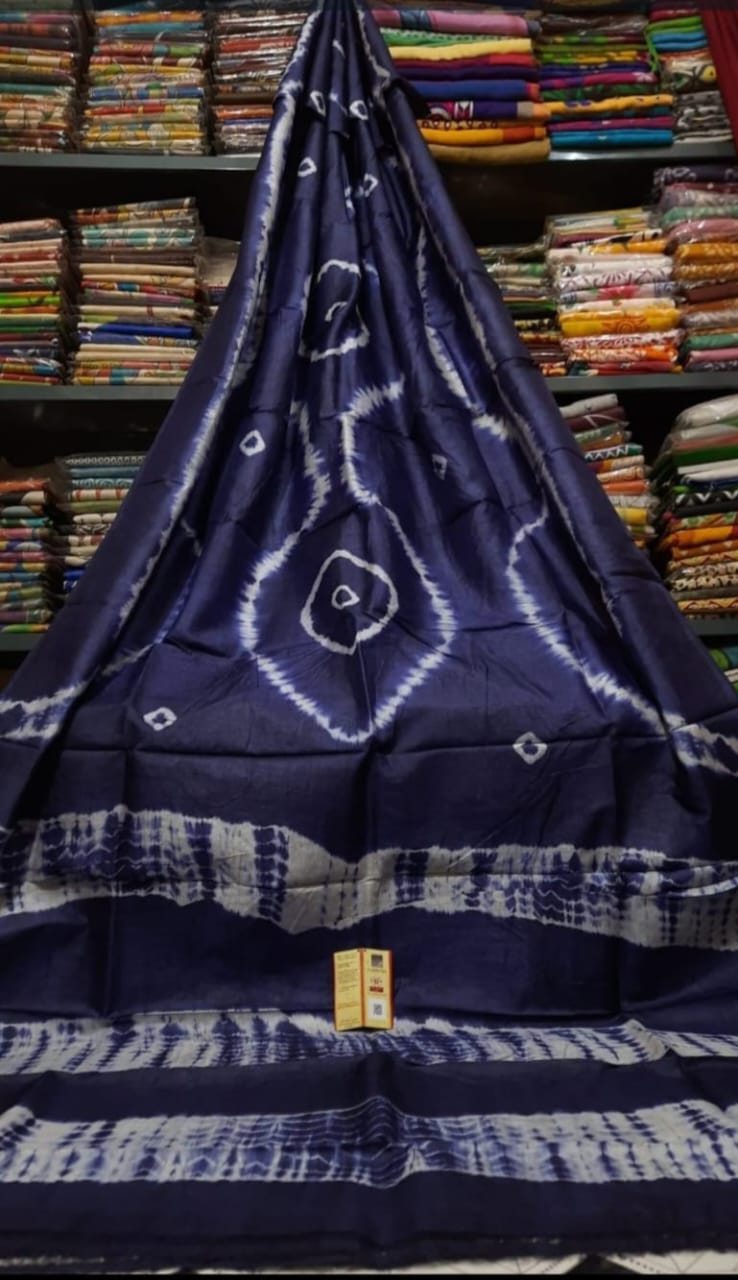 Murshidabad Pure Silk
 Dye Shivori Work Sarees 
With Blouse Piece 