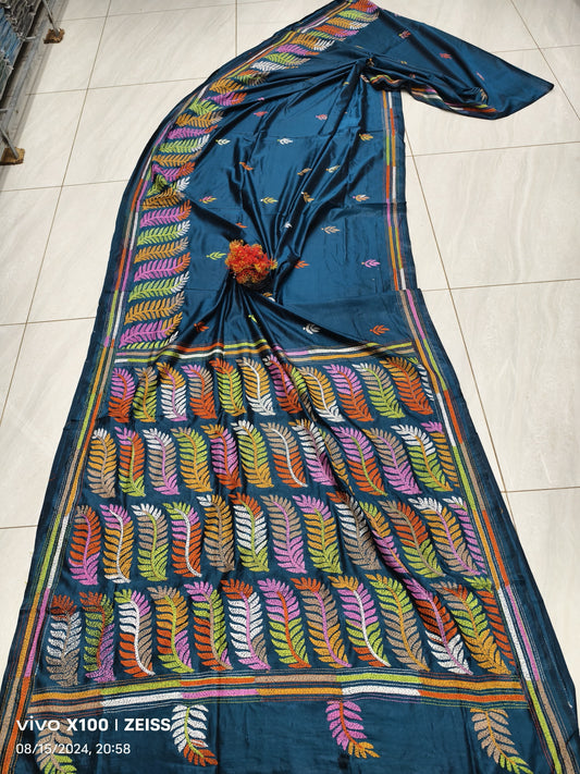 Parashurami | Hand Made Kantha Embroidery on Semi Silk