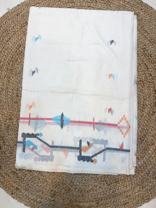 *Metirials*- 100 Count Cotton
 *Item Nam*- Authentic 100% Cotton
 Jamdani Neddle Work Blouse Piece 