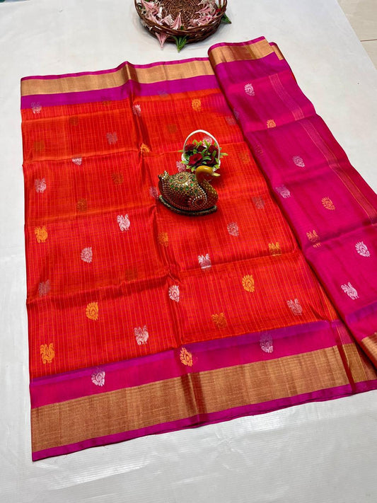 🥻UPPADA PATTU NEW 
  CHEKS BUTA
  SAREES 👌👌          