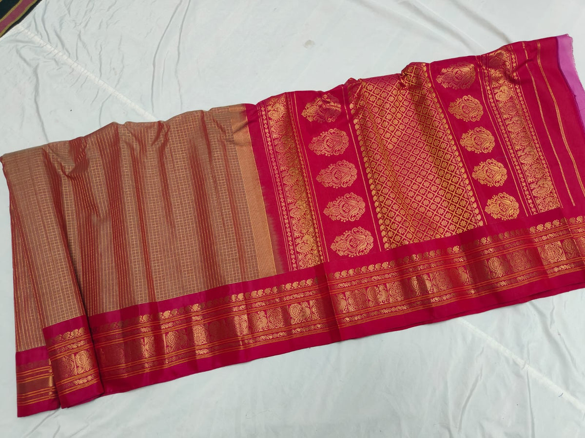 GADWAL HANDLOOM SICO CHECK SAREE
