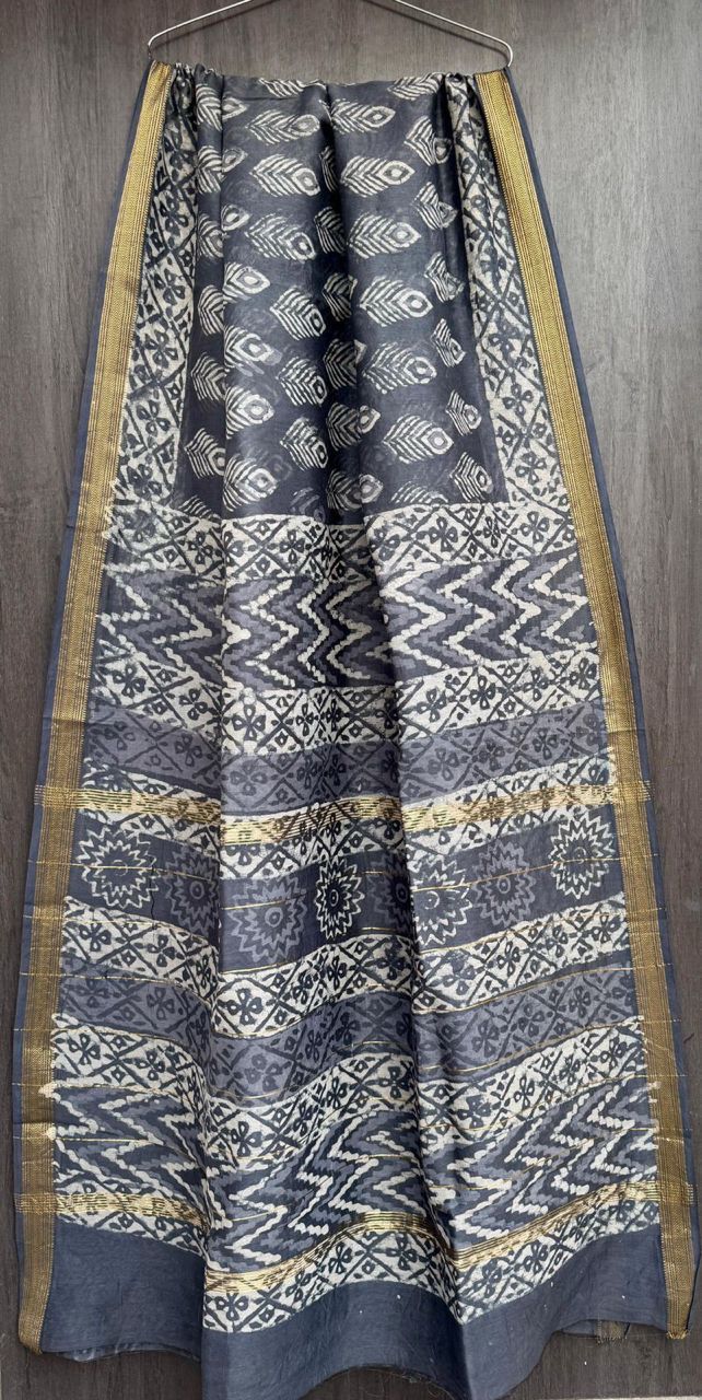 Bhavyashree | Block printed with Maheshwari border
