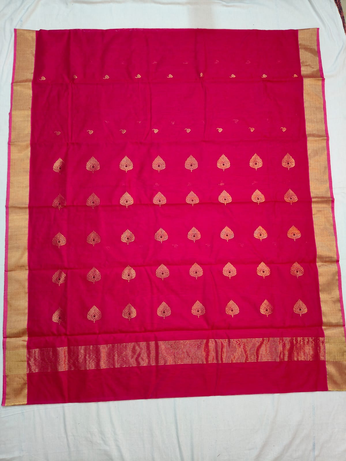 Silk y cotton 
Chanderi
 saree 
