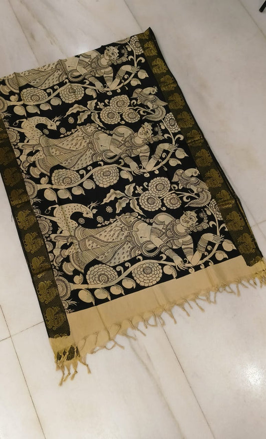 Aaranya | Kalamkari-Silk-Dupatta