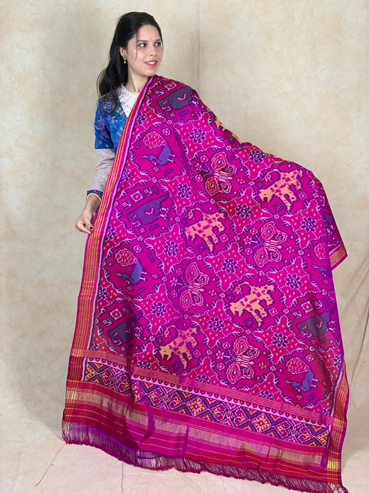 Ikansh | SINGLE IKAT PATOLA SILK DUPPATA