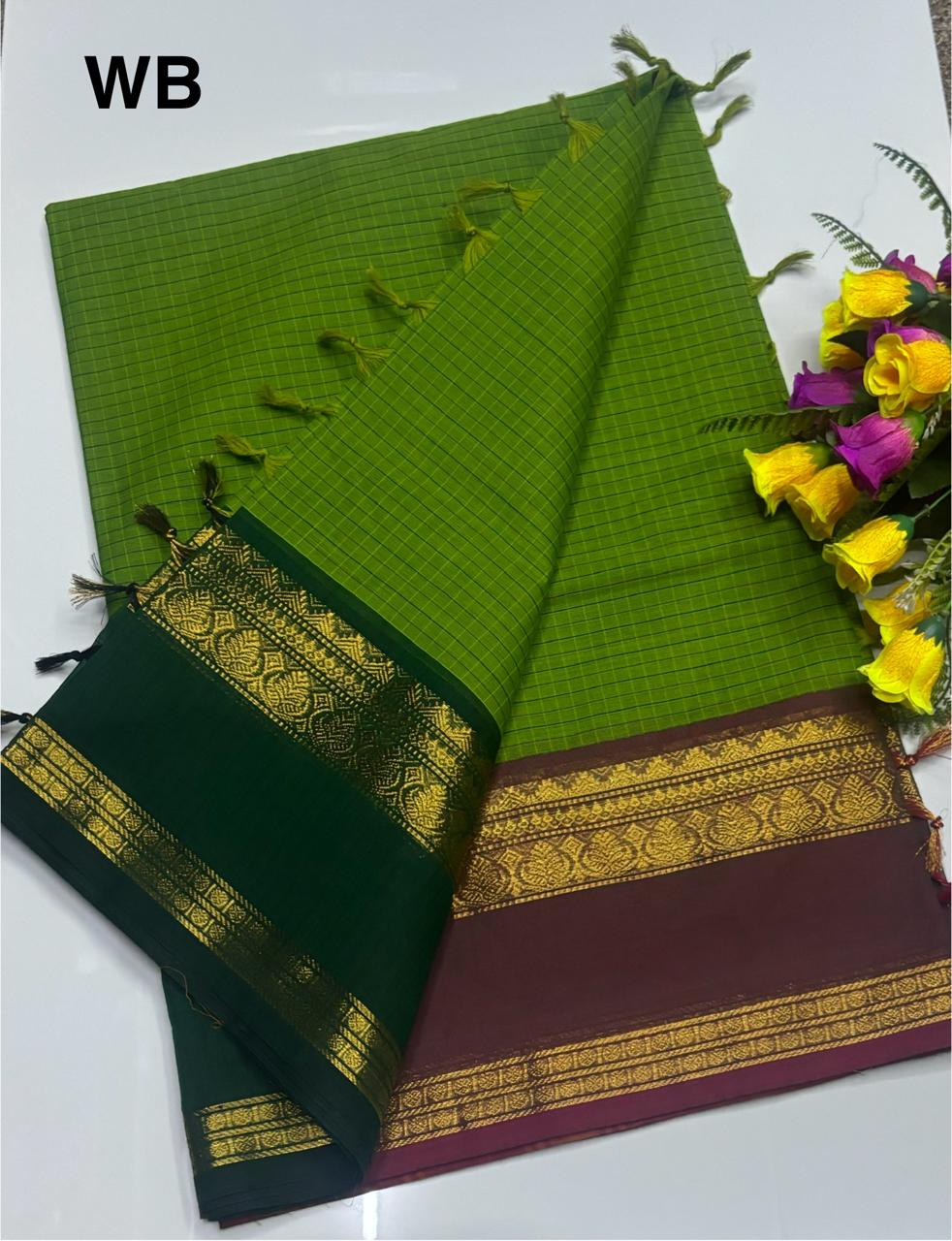 😇 *Kanchi cotton sarees*
🦋 *Pure cotton Sarees*
🎉 *Fancy plain cotton sarees with line  pallu*
🐟 *80 *80 counts*
🧶 *With running blouse*
🦢 *6.20mtrs saree length*
