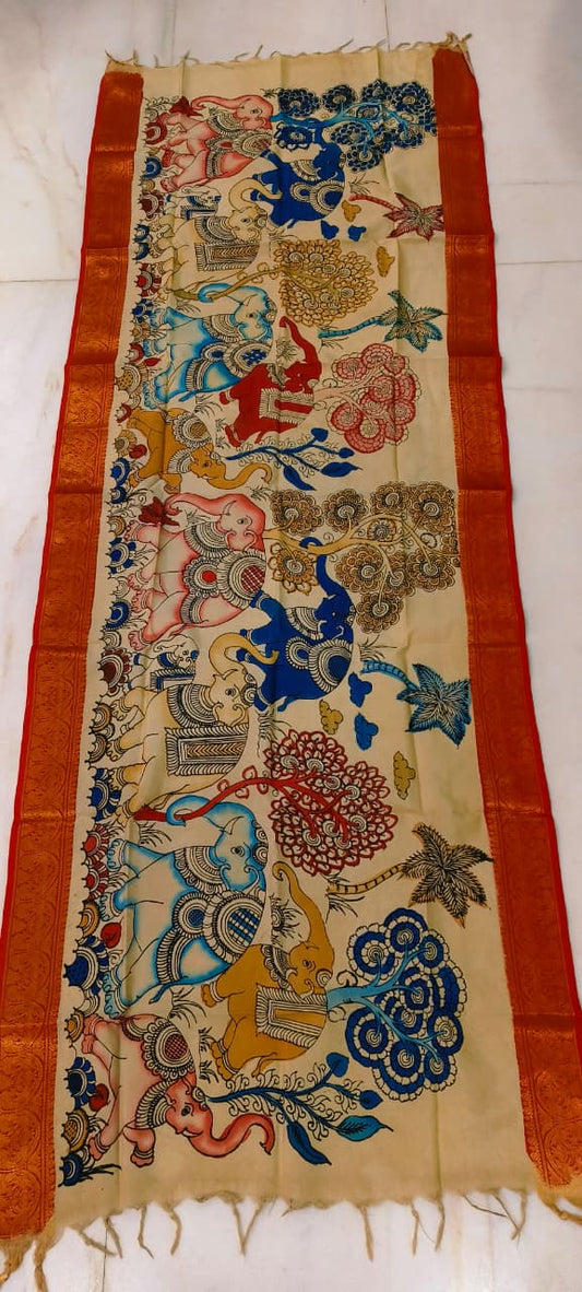 Keerthi | Kalamkari Dupatta in Bangalore silk