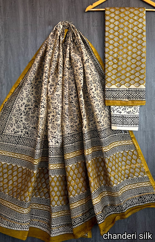 Ponnamma | hand block printed chanderi sarees