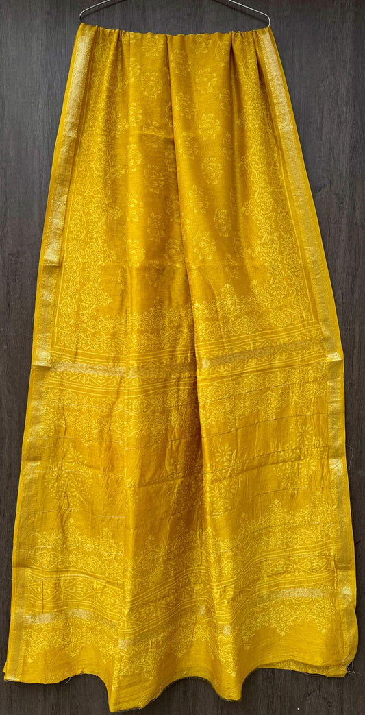 Shah | Block printed Maheshwari Silk Saree