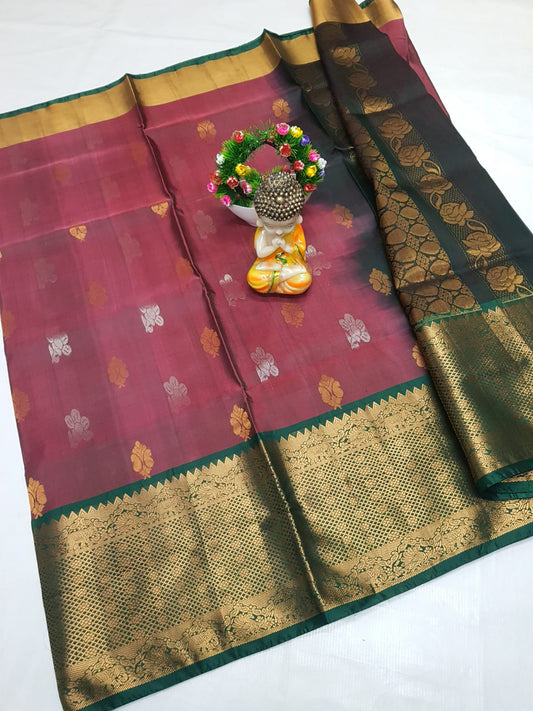 🌹uppada pattu🌹
💐🌹 Kanchi border Kalanjali buta sarees 
 🌹Good quality 💐👌👌👌
 Fabric: uppada pattu/pattu 💐💐