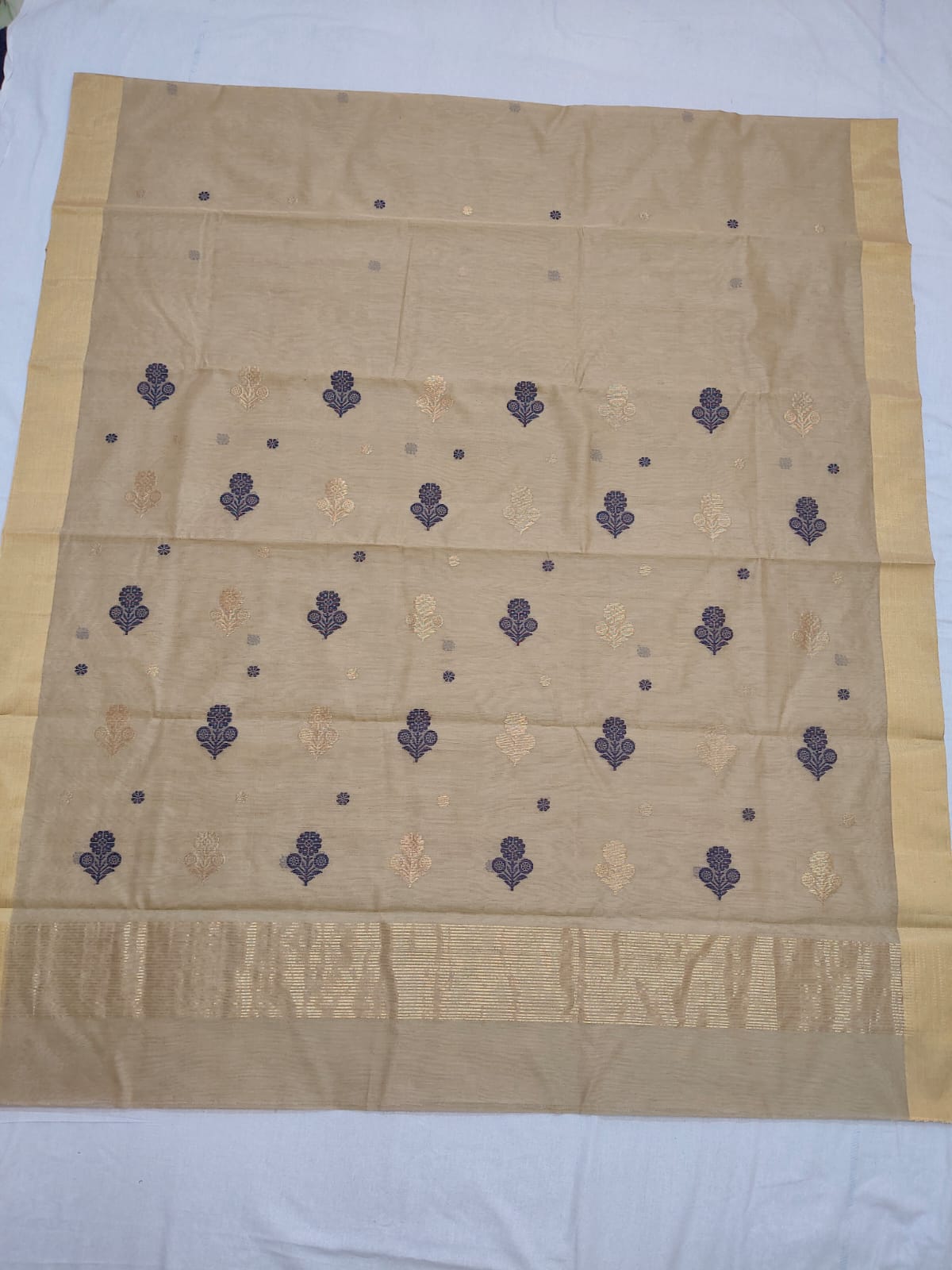 Silk y cotton 
Chanderi
 saree 
