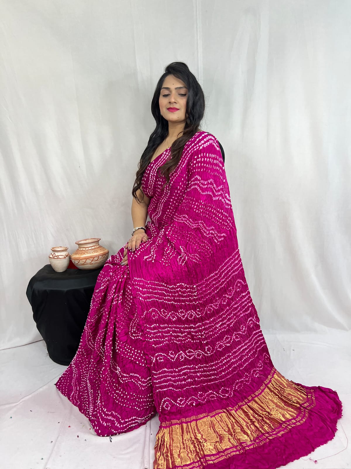 Ashsudha |  Bandhej Saree