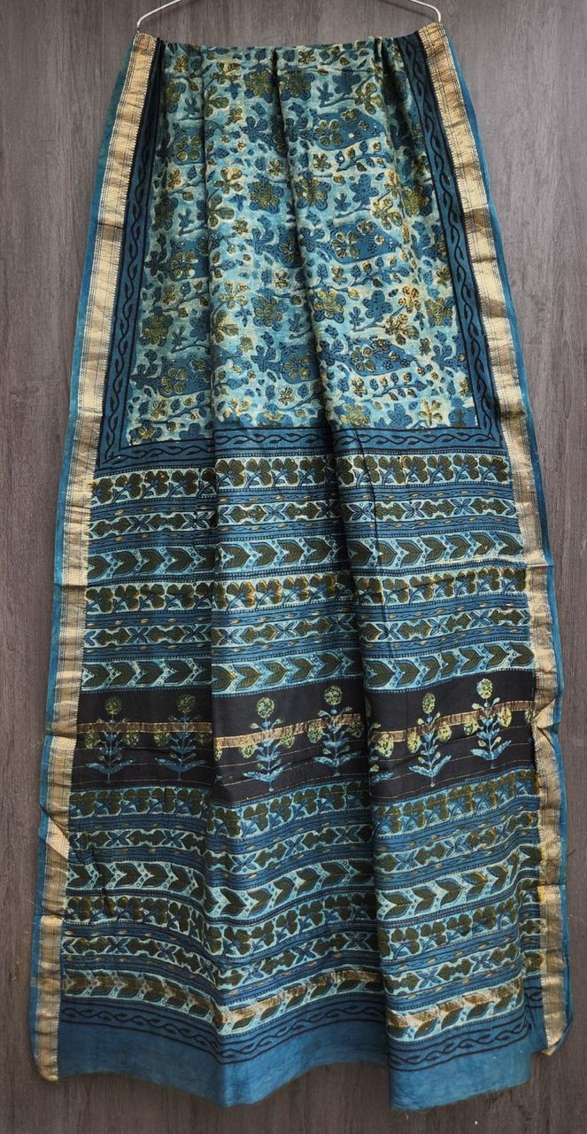 Binita | Block printed with Maheshwari border
