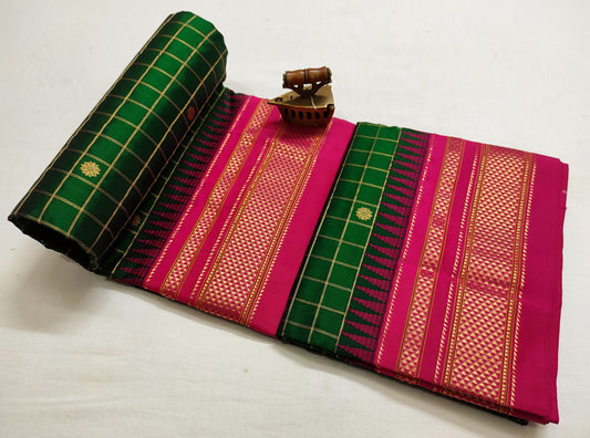 Anaswara-ilkal-pure-silk-saree Checked Ilkal Pure Silk Saree