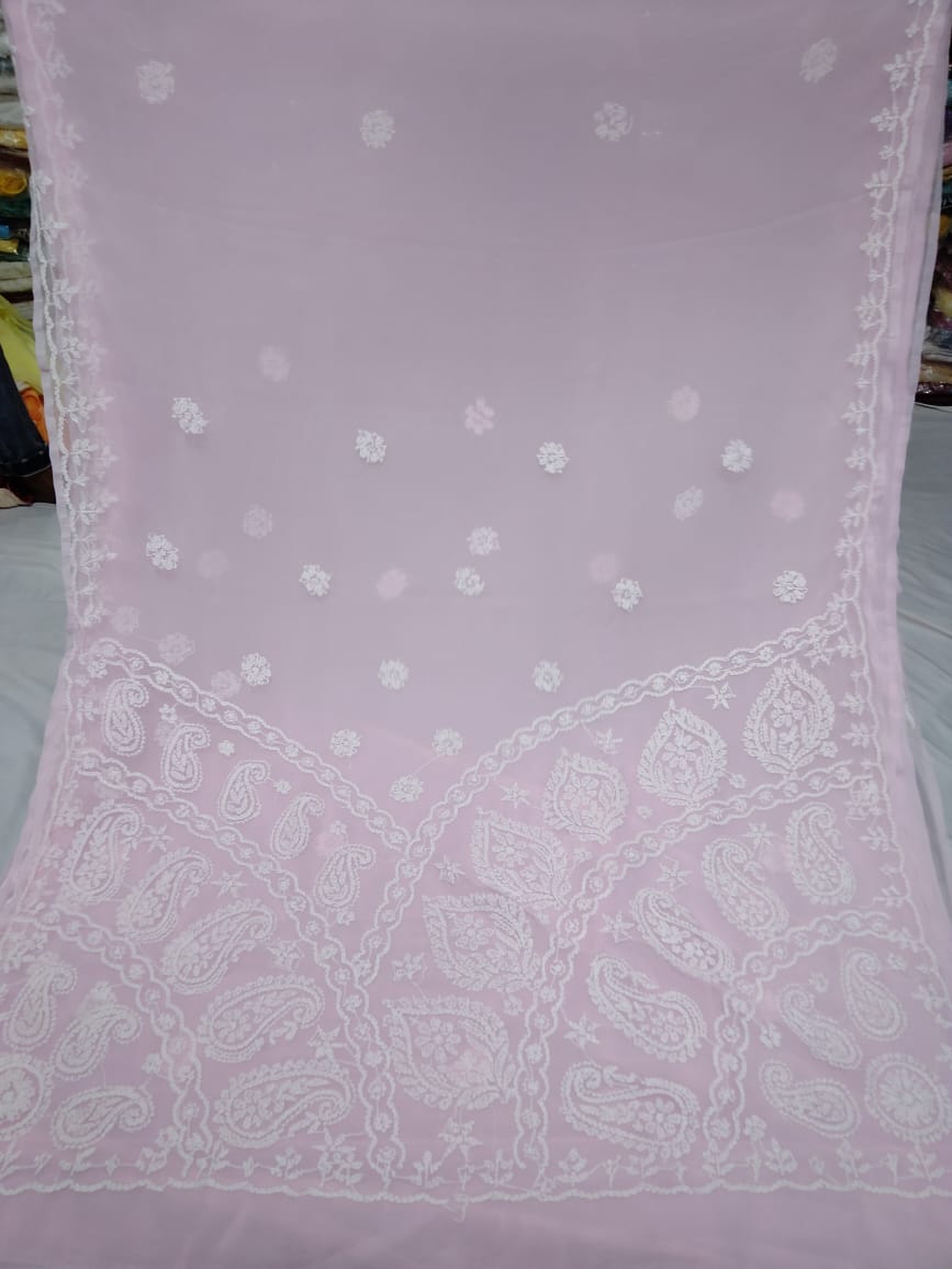 Madhurima-Chikankari-saree | Georgette chikankari saree