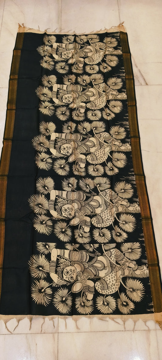 Kausiki | Kalamkari dupatta on mangalagiri silk