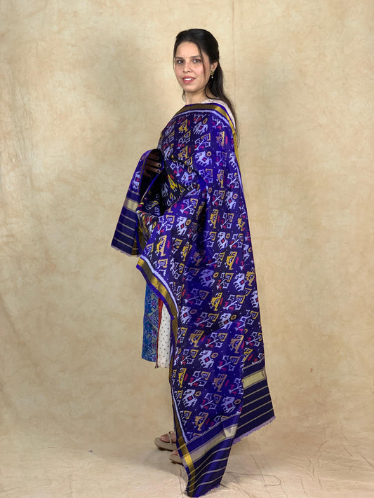 Ikvansh | SINGLE IKAT PATOLA SILK DUPPATA