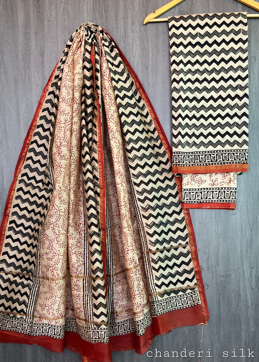 Gidwani | hand block printed chanderi sarees