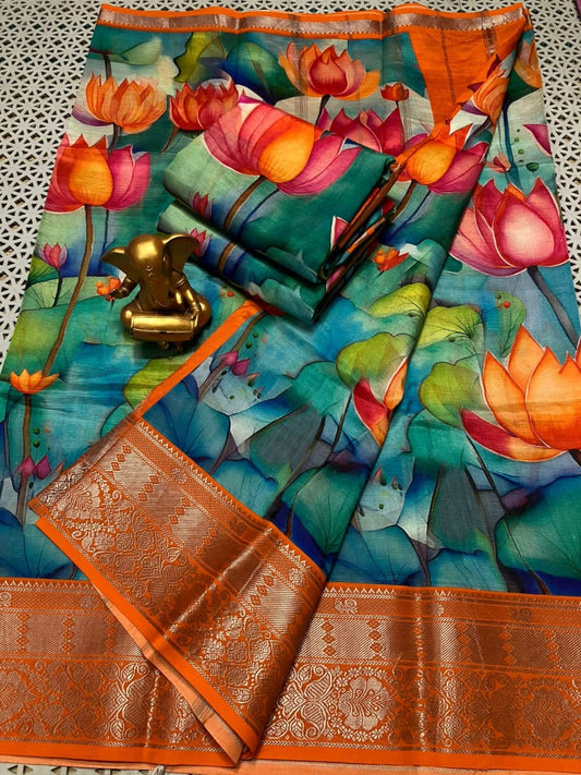 Meera | Digitally printed cotton silk saree