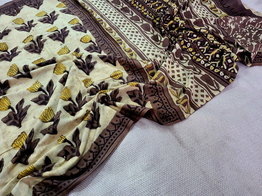 Akkineni | block printed by hand on Kota Doria cotton sarees