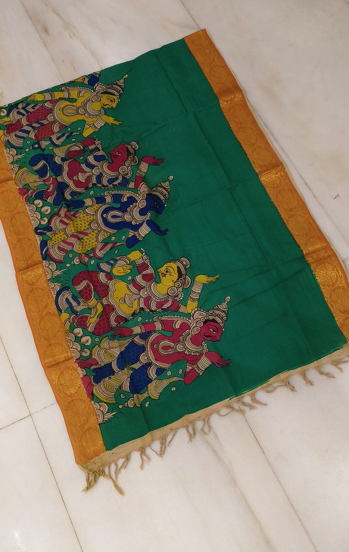 Namana | mangalgiri cotton dupatta with kalamkari work