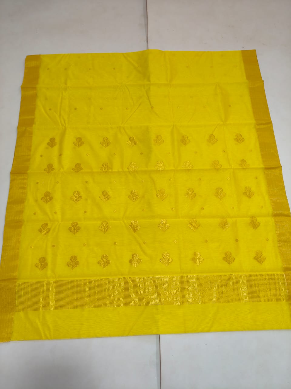 Silk y cotton 
Chanderi
 saree 
