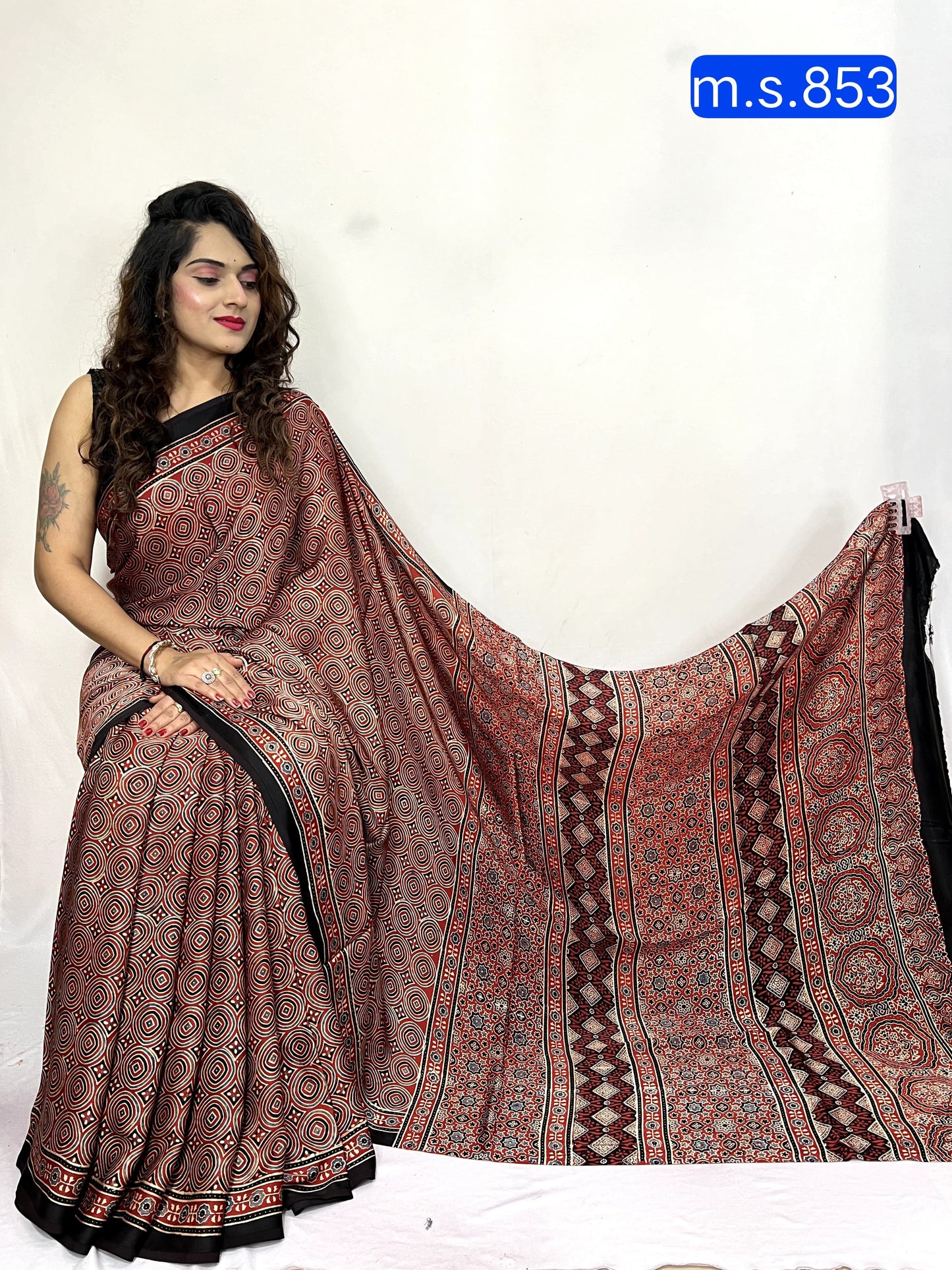 Samantha | Ajrakh Prints on modal Silk