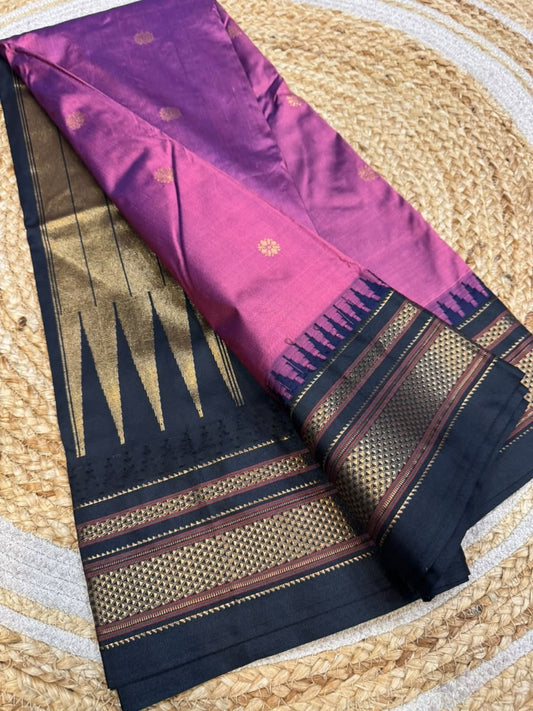 *All New Colours* 

*Exclusive silk ilkal saree*
*Pure silk korvai temple border* with *body butta* design superior quality ilkal saree & contrast blouse 
6.10mtrs length 
Full body pure silk 
Border, pallu & blouse semi silk 