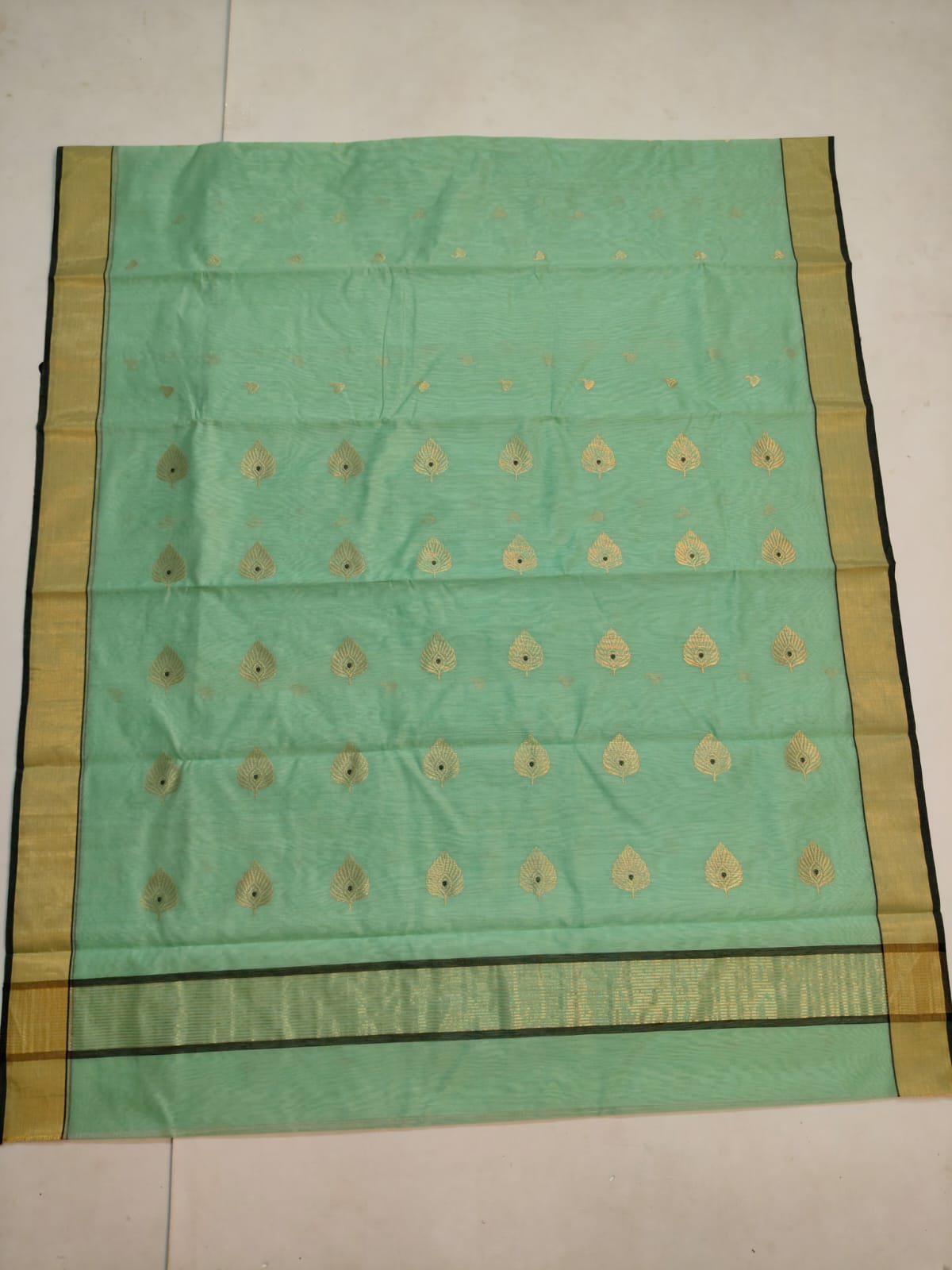 Silk y cotton 
Chanderi
 saree 
