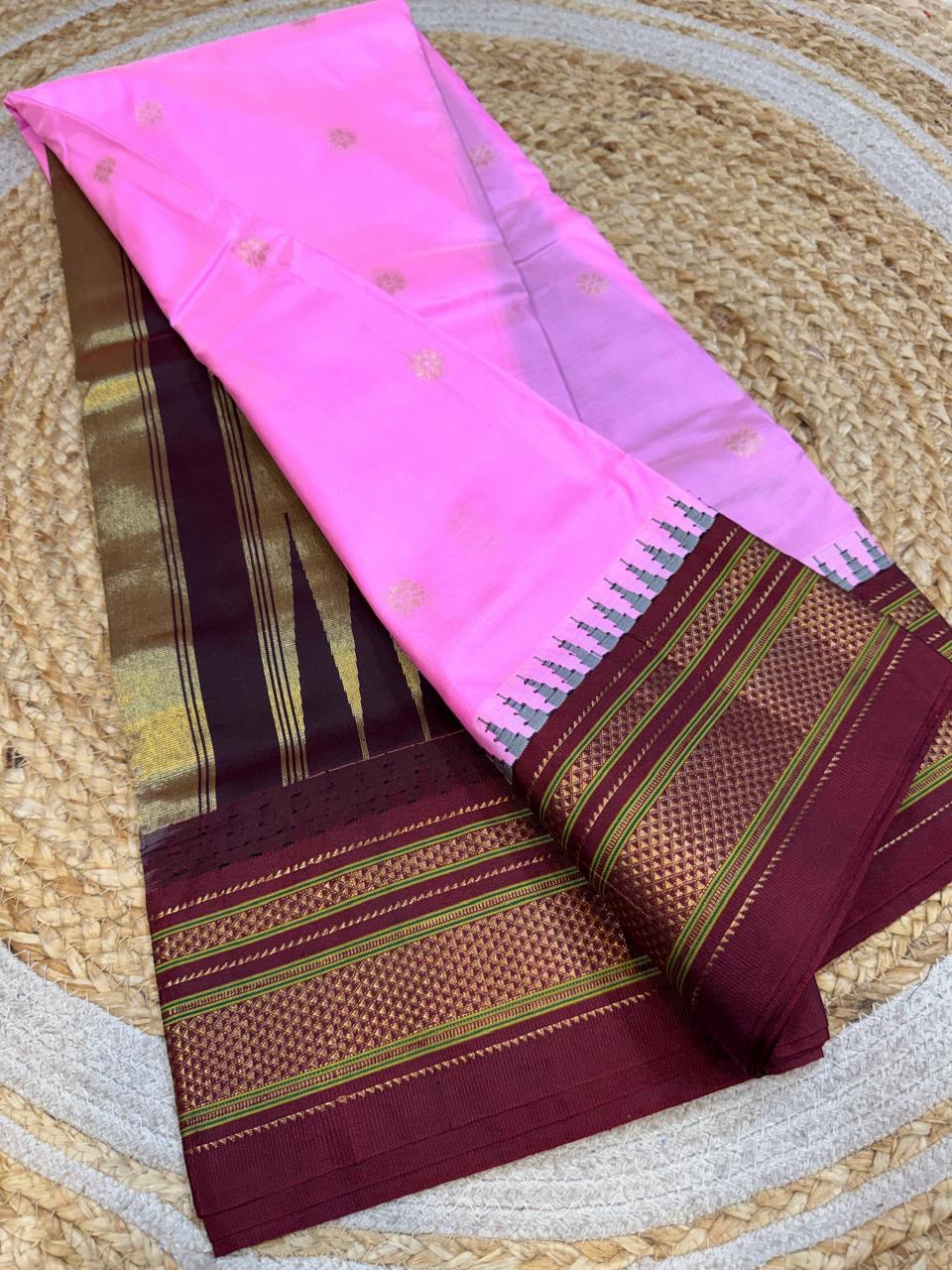 *All New Colours* 

*Exclusive silk ilkal saree*
*Pure silk korvai temple border* with *body butta* design superior quality ilkal saree & contrast blouse 
6.10mtrs length 
Full body pure silk 
Border, pallu & blouse semi silk
