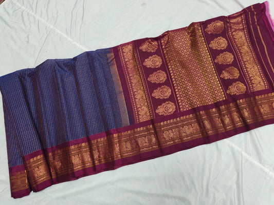 GADWAL HANDLOOM SICO CHECK SAREE